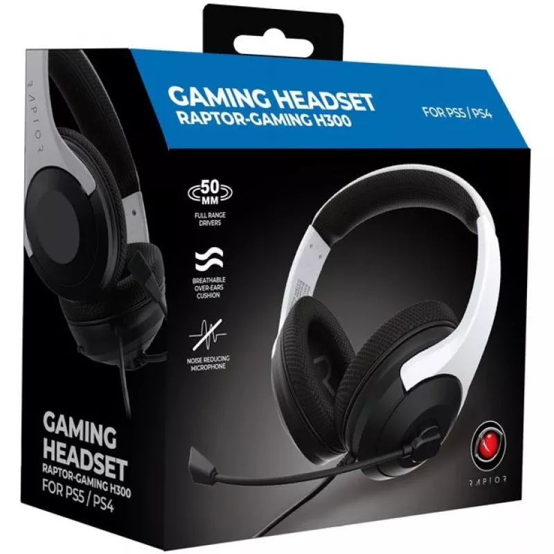 Raptor Headset Playstation 5 H300 Balta 3.5 jack