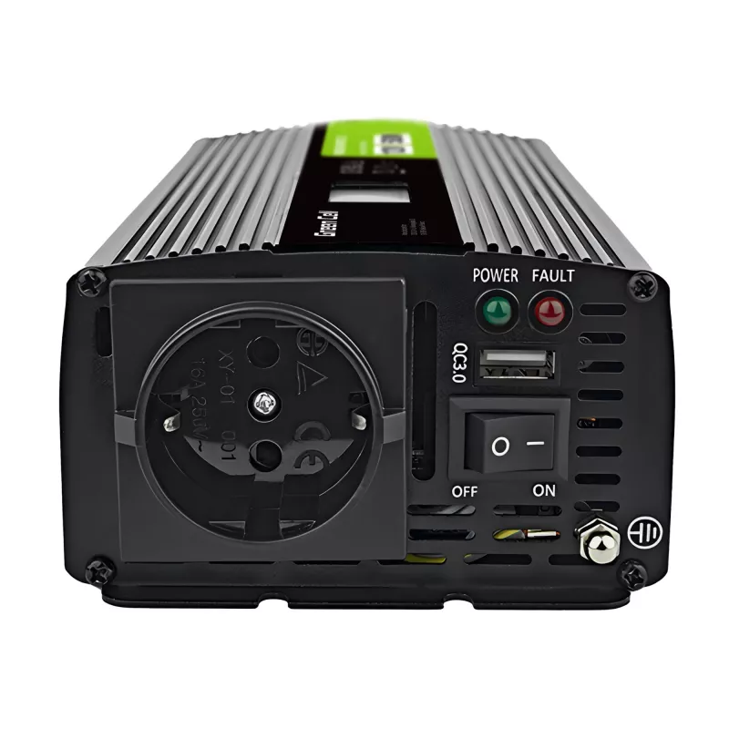 Green Cell Voltage Converter PowerInverter LCD 12 V 500W/1000W automobilinis keitiklis su ekranu – grynos sinusoidės galios adapteris/keitiklis Auto juodas