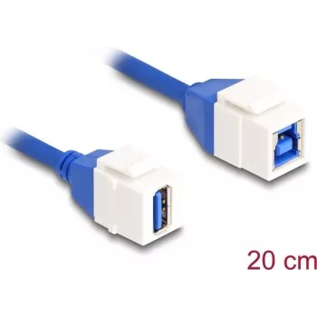DeLOCK Keystone modulio kabelis USB 5 Gbps A tipo lizdas į B tipo lizdą 20 cm mėlynas