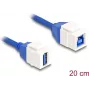 DeLOCK Keystone modulio kabelis USB 5 Gbps A tipo lizdas į B tipo lizdą 20 cm mėlynas