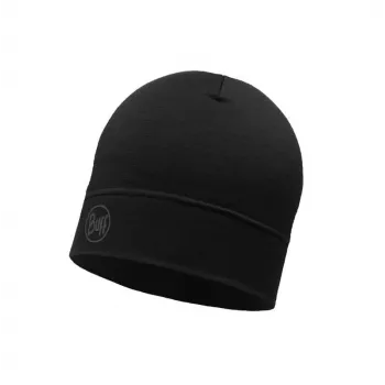 BUFF MERINO LIGHTWEIGHT BEANIE SOLID Juoda viens dydis kepurė, standartinis