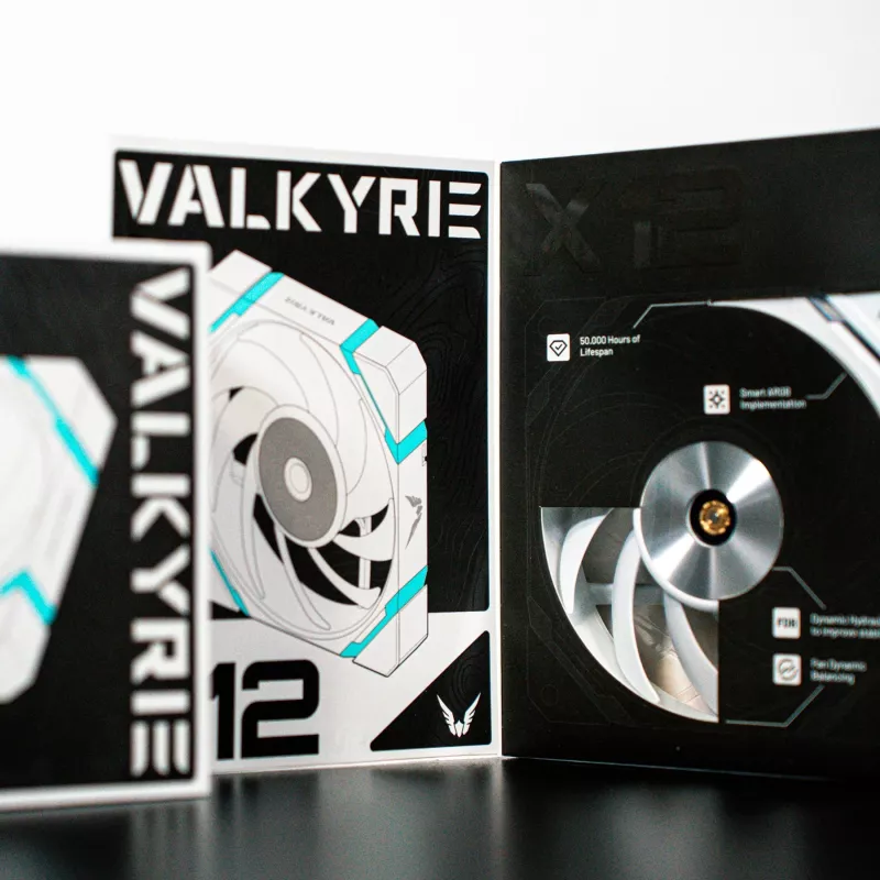 VALKYRIE X12R ARGB 120 mm atbulinės mentės korpuso ventiliatorius, baltas