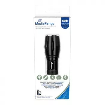 Rankinis žibintuvėlis MediaRange MR735 juodas LED 10W USB įkraunamas