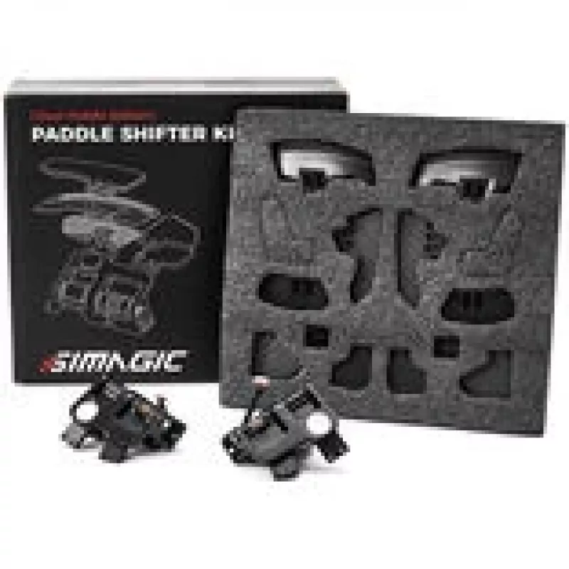 Pavarų perjungimo svirčių modulis Simagic S410 Juoda Dual Clutch, pakaitinis svirčių blokas suderinamiems lenktynių simuliatorių komplektams