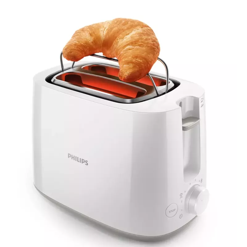 Skrudintuvas „Philips Daily Collection“ HD2581/00 — 2 riekėms, 830 W, 8 skrudinimo lygiai, baltas