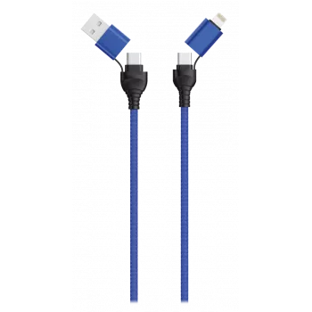 USB laidas 2GO 797368 1,2 m USB A/USB C USB C/Lightning Juoda Mėlyna