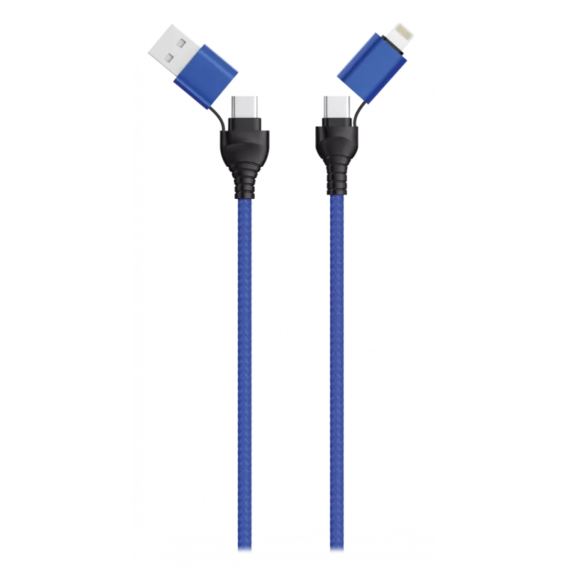USB laidas 2GO 797368 1,2 m USB A/USB C USB C/Lightning Juoda Mėlyna