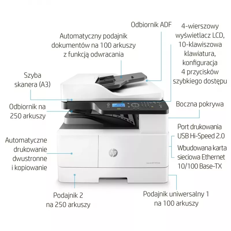 Daugiafunkcis spausdintuvas HP LaserJet M443nda Laser A3 1200 x 1200 DPI 24 ppm