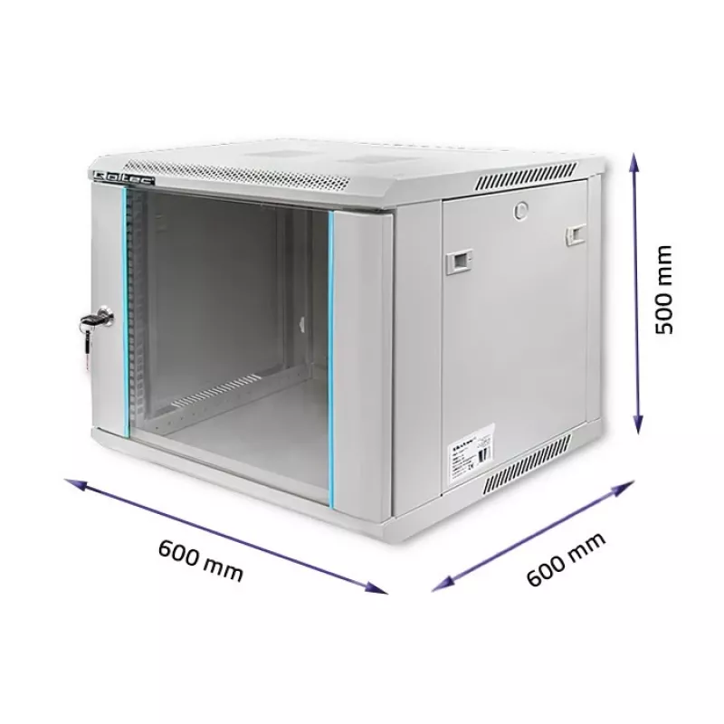 Stovo spinta QOLTEC 19 colių 9U 600x500x600 sieninė arba ant grindų montuojama serverio korpusas