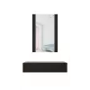 Tualetinis staliukas su veidrodžiu cama meble PAFOS 80×41,6×100 cm, MDF korpusas, 1 stalčius, matinė juoda