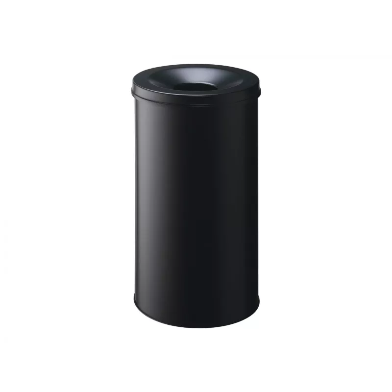 Patvari šiukšliadėžė – apvali – 60 l – plieninė – juoda