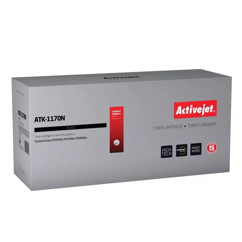 Activejet ATK-1170N dažų milteliai (pakaitalas Kyocera TK-1170; Supreme; 7200 puslapių; juoda)