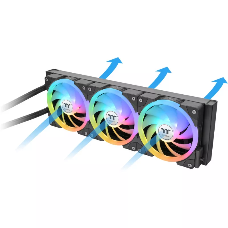 AIO skysčiu aušinamas procesoriaus aušintuvas THERMALTAKE MAGFloe 360 Ultra — 360mm radiatorius, RGB ventiliatoriai
