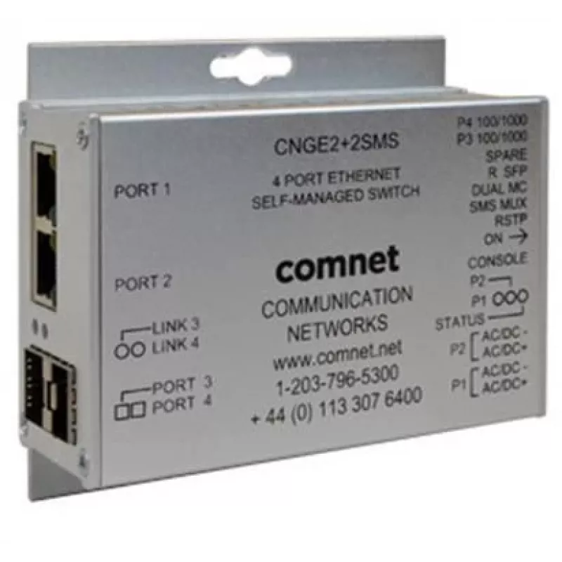 Komutatorius ComNet Intelligent Self Managed Ring CNGE2+2SMSPOEHO su 2 PoE prievadais