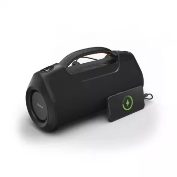 Soundbar HAMA Soundbarrel 2.0 juodas belaidis Bluetooth — kompaktiška 2.0 kanalų