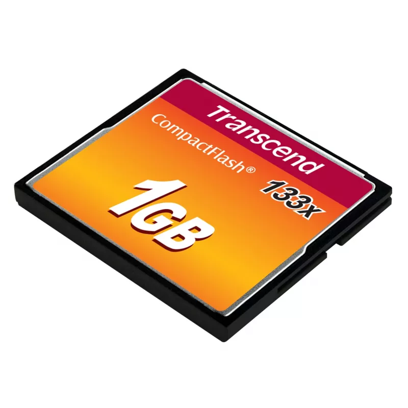 Transcend - Flash Memory Card - 1GB - 133x - CompactFlash Card (TS1GCF133)