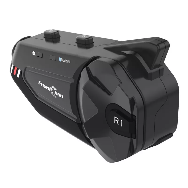 Ausinės FreedConn R1 PLUS E motociklininkų Bluetooth domofonas, Bluetooth 5.0+EDR, veikimo nuotolis 1000 m, IP65, FM, 1080p vaizdo įrašas, 30 h pokalbių laikas
