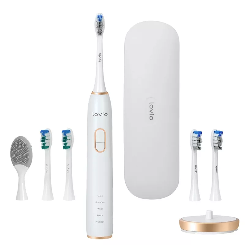 LOVIO_Home SonicProtect PRO elektrinis dantų šepetėlis baltas LVTB124WH