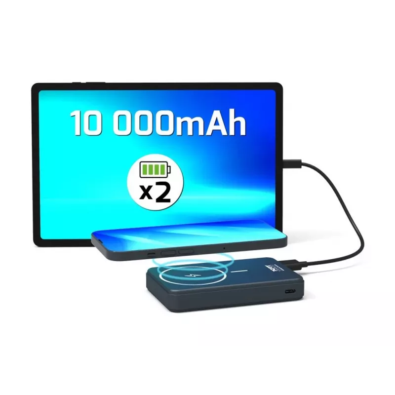 Port Designs 907005 belaidžio įkrovimo 10000 mAh išorinė baterija juoda