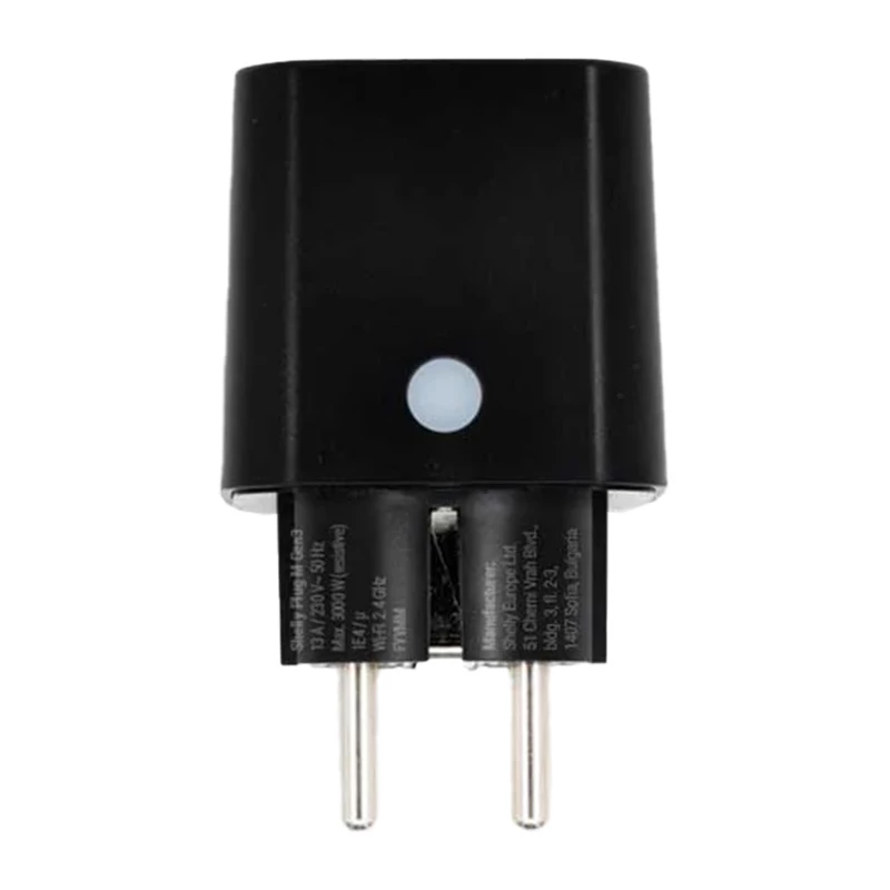 Shelly Plug PM Gen3 Matter 13A išmanusis lizdas, juodas