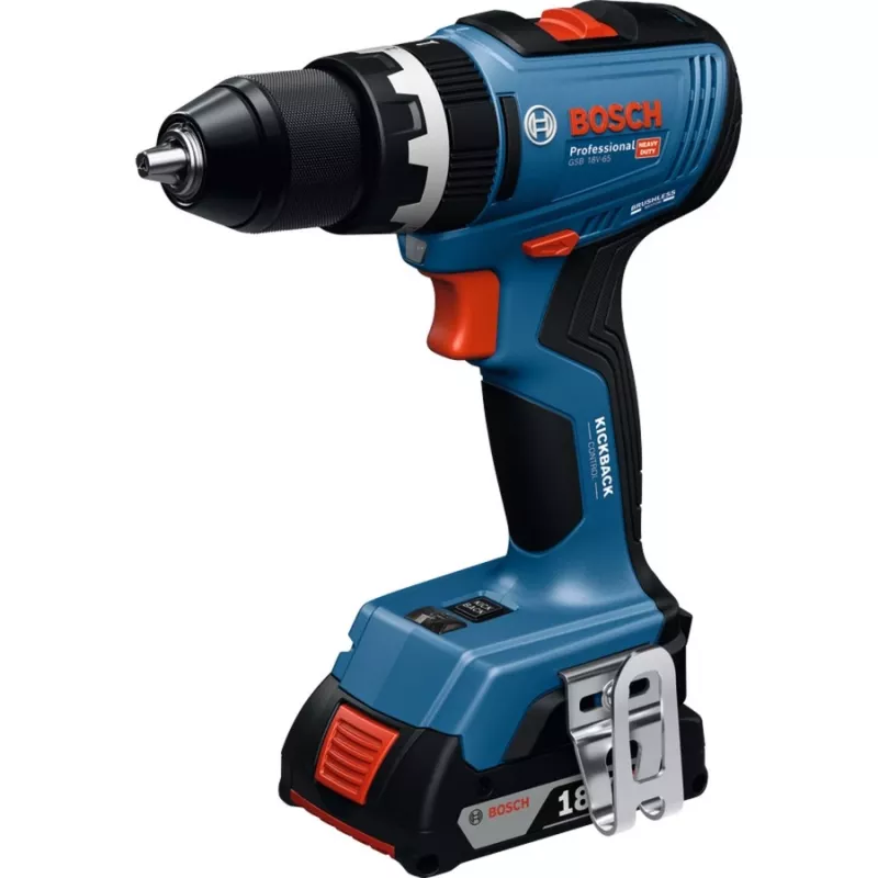 Belaidis smūginis veržliasukis Bosch GSB 18V-65 su 2x 4,0 Ah baterijomis ir L-Case