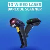 Qoltec 1D lazerinis brūkšninių kodų skaitytuvas | USB | Juodas