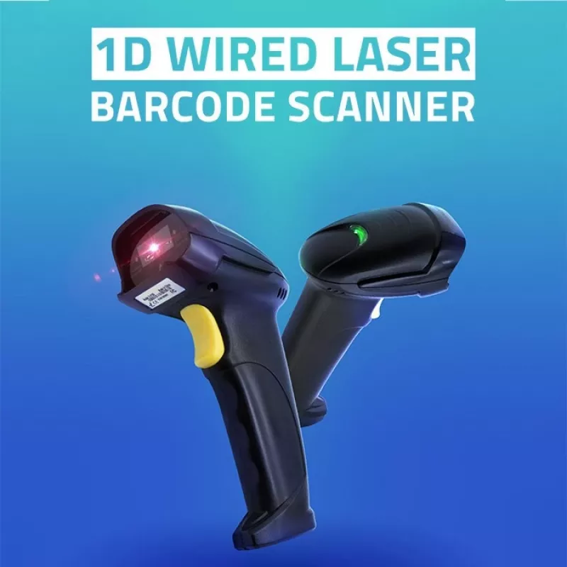 Qoltec 1D lazerinis brūkšninių kodų skaitytuvas | USB | Juodas