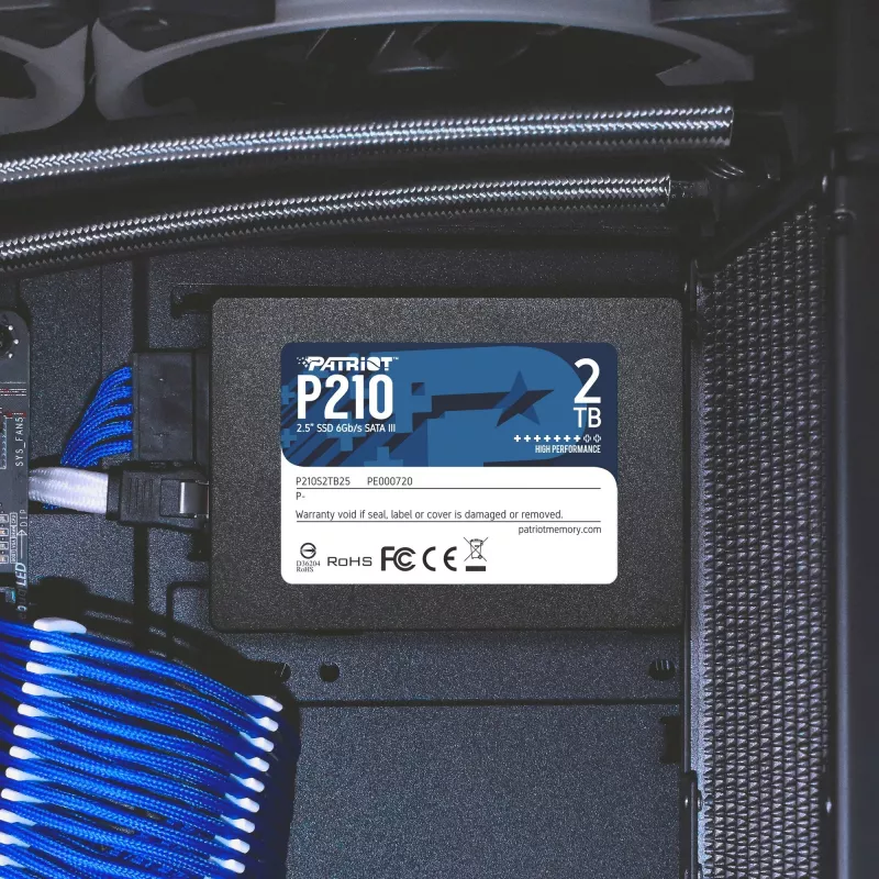 2.5 col. SATA III SSD PATRIOT P210 2 TB — 500 MB/s skaitymo, 400 MB/s rašymo, 7 mm