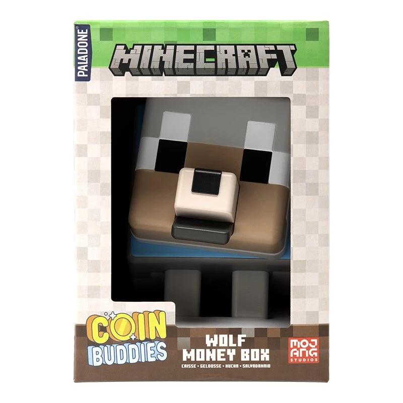 Taupyklė Paladone Minecraft Vilko formos pinigų dėžutė – licencijuota žaidimo prekė