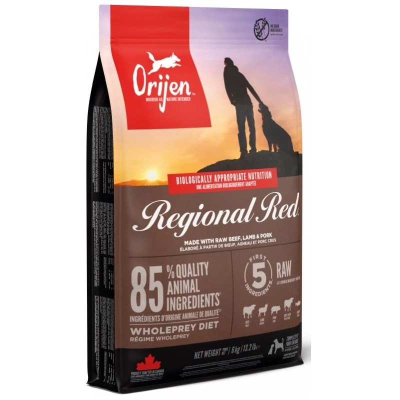 ORIJEN Regional Raudona – sausas šunų ėdalas – 6 kg