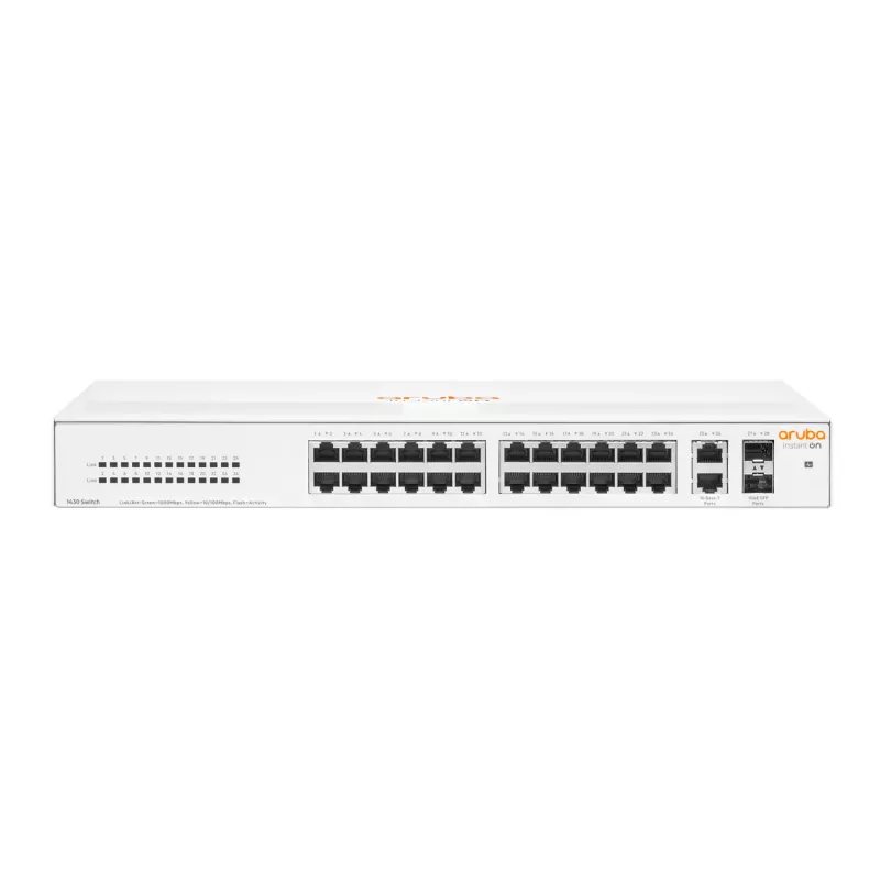 HPE Aruba Networking Aruba Instant On 1430 26G 2SFP nevaldomas L2 Gigabit Ethernet (10/100/1000) 1U