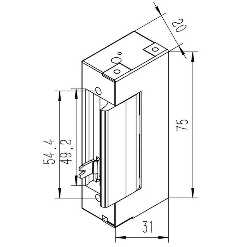 Elektromagnetinė spyna QOLTEC 52459 12V simetriška su atmintimi ir užraktu