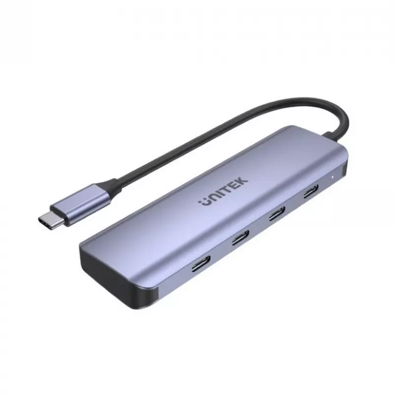 UNITEK uHUB Q4 USB šakotuvas Type-C 5000 Mbit/s Pilka