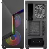 Aerocool Scape-G-BK-v2 Midi-Tower, grūdintas stiklas, FRGB - juoda