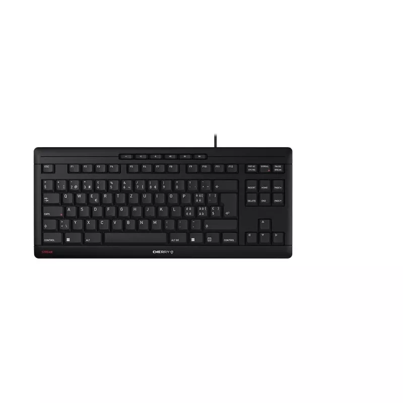 CHERRY STREAM TKL klaviatūra universali USB QWERTZ šveicariška juoda