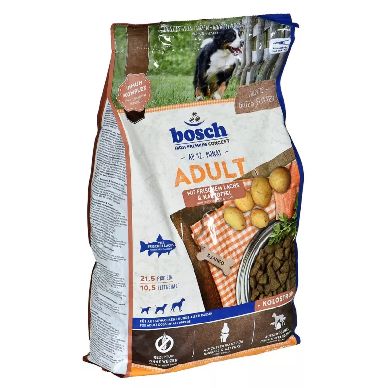 BOSCH Adult Salmon & Potato – sausas šunų ėdalas – 3kg