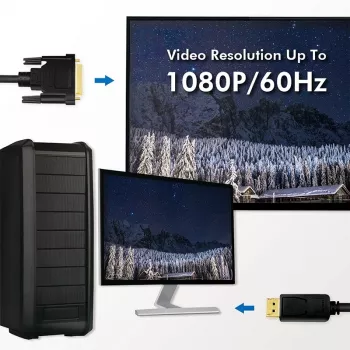 Vaizdo kabelio adapteris LogiLink CV0132 DisplayPort į DVI 3 m juodas