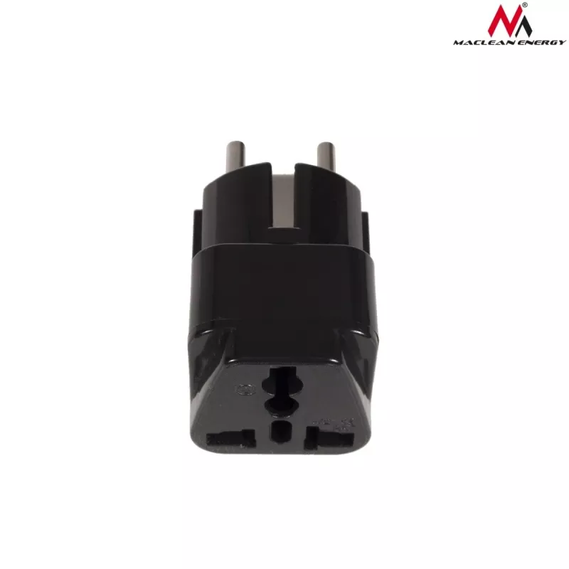 Maitinimo kištuko adapteris Maclean MCE155 NEMA 5-15P Type E FR, juodas
