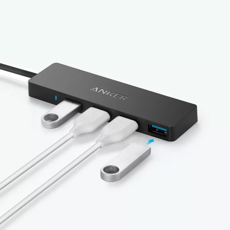 USB šakotuvas Anker Innovations A7516016 USB 3.2 Gen 1 Type-A 5000 Mbit/s Juoda