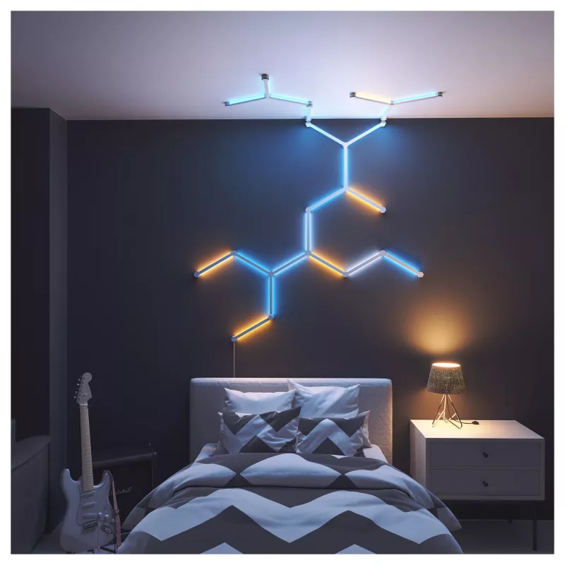 Apšvietimo jungtis Nanoleaf Flex — balta, 0,24 m laidas, pakuotėje 3 vnt.