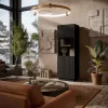 Vitrina Cama LIVERTI 59.5×42×178 cm juoda — ant grindų stovinti spintelė