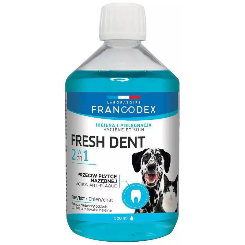Burnos higienos tirpalas FRANCODEX Fresh dent 500 ml šunims ir katėms