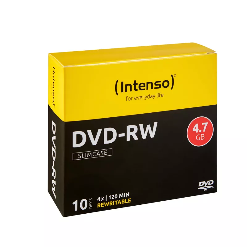 INTENSO DVD-RW 4.7 GB 4x, 10 vnt., 120 mm optinis diskas, plona dėžutė