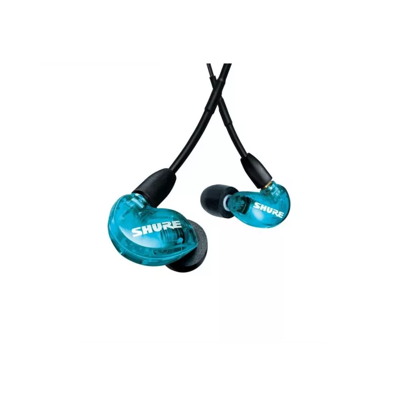 Shure AONIC 215 - į ausis įdedamos ausinės su vienu keitikliu ir 3,5 mm laidu (mėlynos)