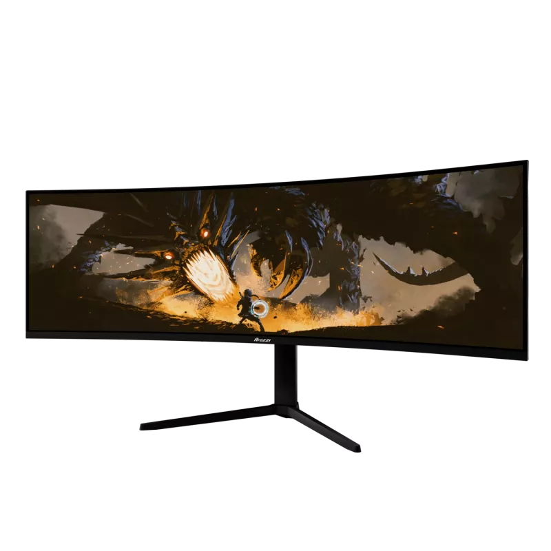49 colių lenktas LED monitorius Arozzi Nova — 5120 x 1440 Dual QHD, VA skydelis, 4 ms, USB šakotuvas, VESA