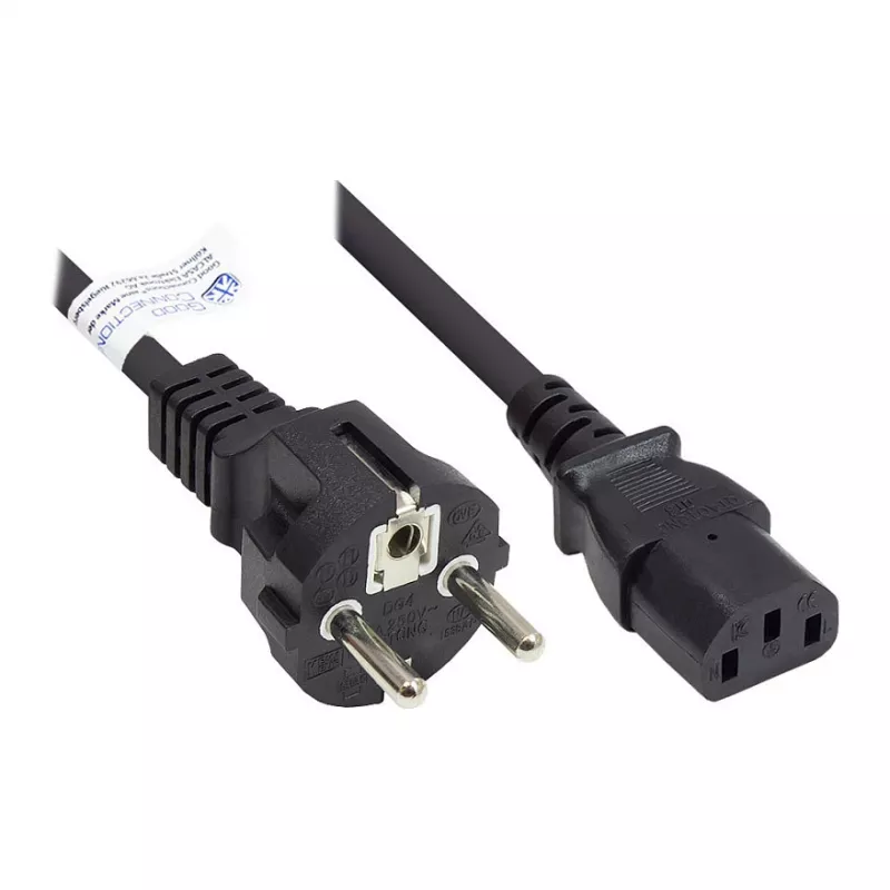 Good Connections įžemintas kištukas į C13 juodas 1 m