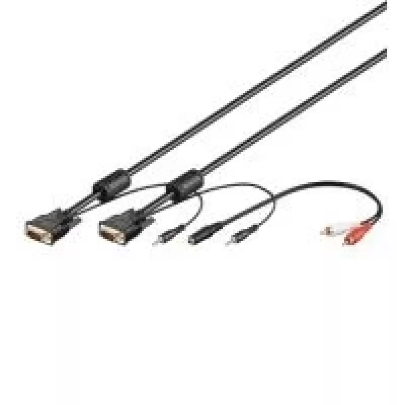 Wentronic SVGA garso kabelis - 3 m - VGA (D-Sub) - VGA (D-Sub) - Juoda - Audio 3,5 mm (93969)