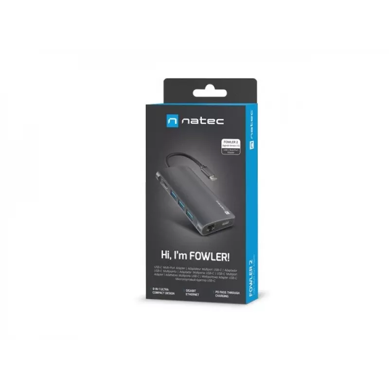 Doko stotelė NATEC NMP-2162 USB 3.2 Gen 1 Type-C pilka laidinė