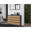 Komoda top e shop M8 140 ANT/ART — 8 stalčiai, antracito/ąžuolo, 1380×400×970 mm, medžio drožlių plokštė