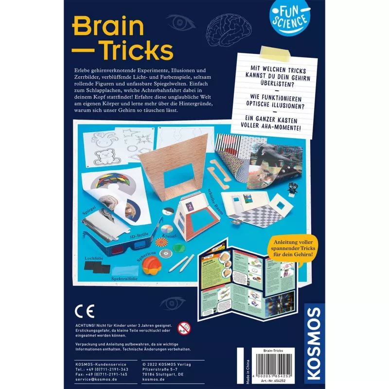 Kosmos Fun Science Brain Tricks, Eksperimentų rinkinys, Elektra, 8 m., Įvairiaspalvis